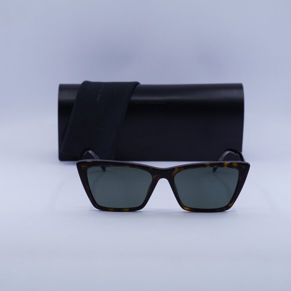 Saint Laurent SL737 MICA THIN 002 Cat Eye Sunglasses - Havana / Grey main image 3